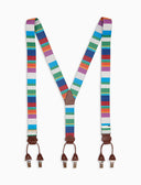 Bretella elastica unisex a righe multicolor bianco - Gallo 1927 - Official Online Shop