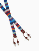 Bretella elastica unisex a righe multicolor blu - Gallo 1927 - Official Online Shop
