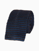 Cravatta uomo seta blu con righine orizzontali - Gallo 1927 - Official Online Shop