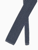 Cravatta uomo seta blu/panna con righine - Gallo 1927 - Official Online Shop