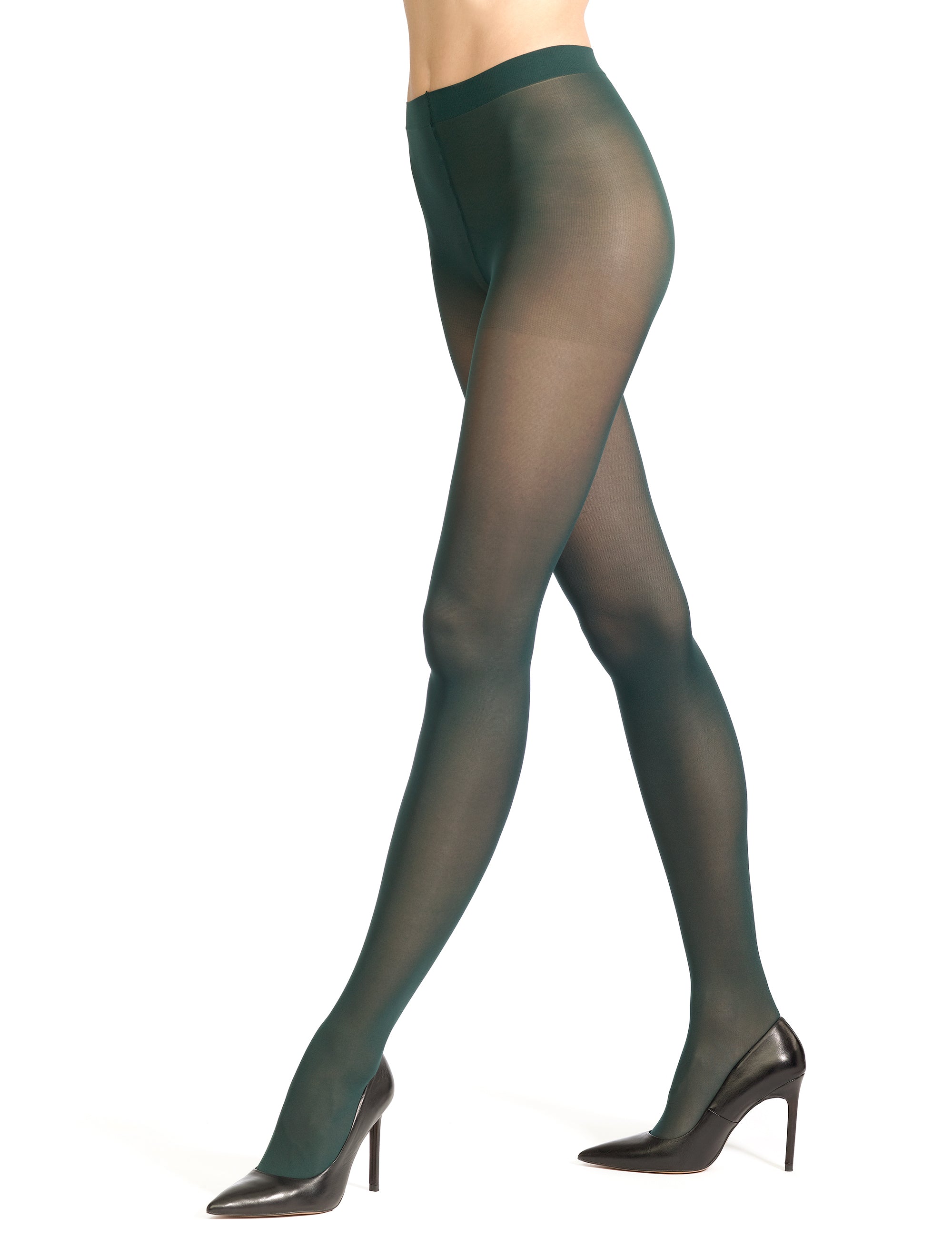 Aurellie Classic Plain Mint Microfiber Tights - 60 Denier Opaque Pantyhose (S-XL) Made In Poland
