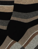 Calze lunghe donna cotone nero righe multicolor - Gallo 1927 - Official Online Shop