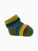 Babbucce bambino cotone verde righe multicolor - Gallo 1927 - Official Online Shop