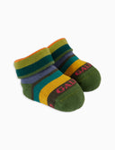 Babbucce bambino cotone verde righe multicolor - Gallo 1927 - Official Online Shop