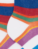 Calze cortissime bambino cotone righe multicolor bianco - Gallo 1927 - Official Online Shop