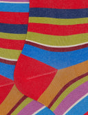 Calze corte uomo cotone righe multicolor rosso - Gallo 1927 - Official Online Shop