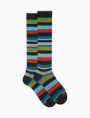 Calze lunghe uomo cotone righe multicolor grigio - Gallo 1927 - Official Online Shop