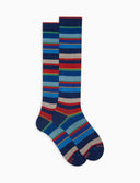 Calze lunghe uomo cotone righe multicolor blu - Gallo 1927 - Official Online Shop