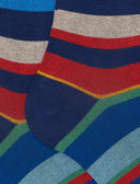 Calze lunghe uomo cotone righe multicolor blu - Gallo 1927 - Official Online Shop