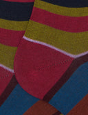 Calze lunghe uomo cotone righe multicolor fucsia - Gallo 1927 - Official Online Shop