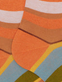 Calze lunghe uomo cotone righe multicolor arancio - Gallo 1927 - Official Online Shop