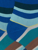 Calze lunghe uomo cotone righe multicolor blu - Gallo 1927 - Official Online Shop