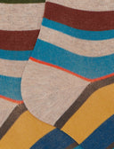 Calze lunghe uomo cotone righe multicolor beige - Gallo 1927 - Official Online Shop