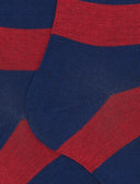 Calze lunghe uomo cotone righe bicolore blu - Gallo 1927 - Official Online Shop
