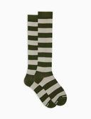 Calze lunghe uomo cotone righe bicolore verde - Gallo 1927 - Official Online Shop