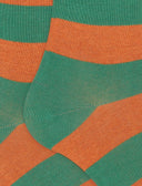 Calze lunghe uomo cotone righe bicolore verde - Gallo 1927 - Official Online Shop