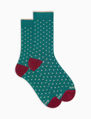 Calze corte uomo cotone fantasia pois verde - Gallo 1927 - Official Online Shop