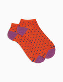 Calze fantasmini uomo cotone fantasia pois arancio - Gallo 1927 - Official Online Shop