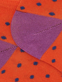 Calze fantasmini uomo cotone fantasia pois arancio - Gallo 1927 - Official Online Shop