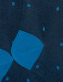 Calze lunghe uomo cotone oltremare/topazio fantasia pois su cangiante - Gallo 1927 - Official Online Shop