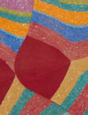 Calze lunghe uomo cotone e lino righe multicolor rosso - Gallo 1927 - Official Online Shop