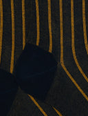 Calze lunghe uomo cotone oltremare/oro twin rib spaziata - Gallo 1927 - Official Online Shop