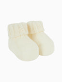 Babbucce bambino lana bianco tinta unita a coste - Gallo 1927 - Official Online Shop