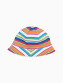Cloche con tesa bambino cotone righe multicolor bianco - Gallo 1927 - Official Online Shop
