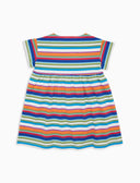 Vestito maniche corte bambino cotone righe multicolor bianco - Gallo 1927 - Official Online Shop