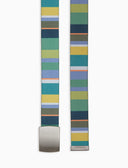 Cintura nastro elastica unisex verde righe multicolor - Gallo 1927 - Official Online Shop