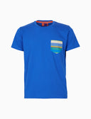 T-shirt uomo cotone tinta unita e taschino multicolor blu - Gallo 1927 - Official Online Shop