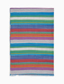 Sciarpa unisex cotone, viscosa e lino righe multicolor bianco - Gallo 1927 - Official Online Shop