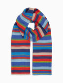 Sciarpa unisex cotone, viscosa e lino righe multicolor blu - Gallo 1927 - Official Online Shop