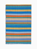 Sciarpa unisex cotone, viscosa e lino righe multicolor azzurro - Gallo 1927 - Official Online Shop