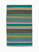 Sciarpa unisex cotone, viscosa e lino righe multicolor verde - Gallo 1927 - Official Online Shop