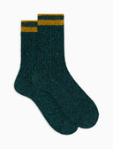 Calze corte unisex cotone verde tinta unita con lavorazione rombi - Gallo 1927 - Official Online Shop