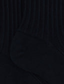 Calze corte unisex cotone twin rib e scritta gallo in punta tinta unita blu - Gallo 1927 - Official Online Shop