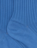 Calze corte unisex cotone twin rib e scritta gallo in punta tinta unita azzurro - Gallo 1927 - Official Online Shop