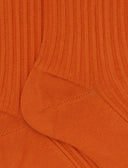 Calze corte unisex cotone twin rib e scritta gallo in punta tinta unita arancio - Gallo 1927 - Official Online Shop