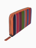 Portafoglio con zip donna pelle righe multicolor azzurro - Gallo 1927 - Official Online Shop