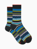 Calze corte uomo cotone fantasia mix righe e pois grigio - Gallo 1927 - Official Online Shop