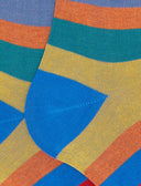 Calze lunghe uomo cotone righe multicolor sette colori azzurro - Gallo 1927 - Official Online Shop