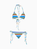 Bikini triangolo donna righe multicolor azzurro - Gallo 1927 - Official Online Shop