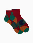 Calze cortissime unisex spugna tecnica rosso fantasia chevron - Gallo 1927 - Official Online Shop
