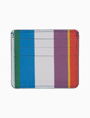 Porta carta di credito unisex in pelle martellata righe multicolor bianco - Gallo 1927 - Official Online Shop