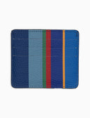 Porta carta di credito unisex in pelle martellata righe multicolor blu - Gallo 1927 - Official Online Shop