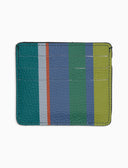 Porta carta di credito unisex in pelle martellata righe multicolor verde - Gallo 1927 - Official Online Shop