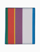 Porta carta di credito unisex in pelle martellata righe multicolor bianco - Gallo 1927 - Official Online Shop