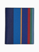 Porta carta di credito unisex in pelle martellata righe multicolor blu - Gallo 1927 - Official Online Shop