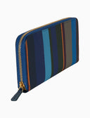 Portafoglio donna in pelle martellata blu righe multicolor - Gallo 1927 - Official Online Shop